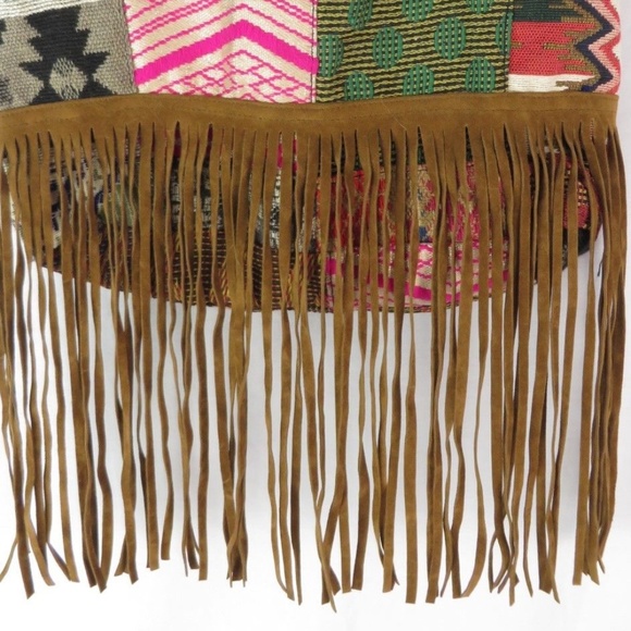 Raj L.A. Anthropologie Patchwork Fringe Bag NWT - Picture 7 of 7